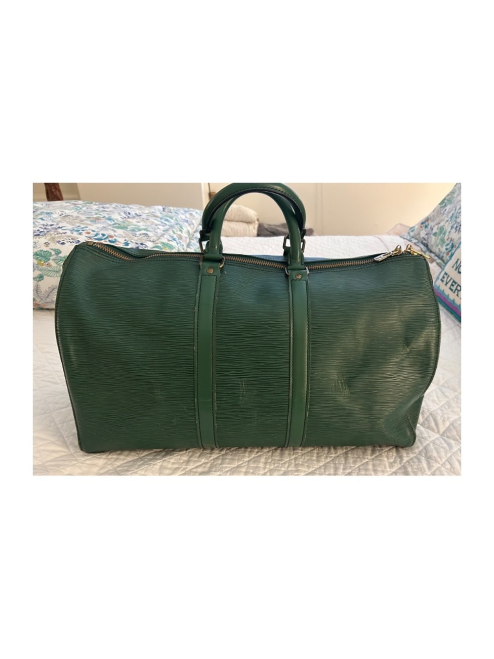 Vintage Louis Vuitton Green Epi Boston Keepall 45 Overnight Bag